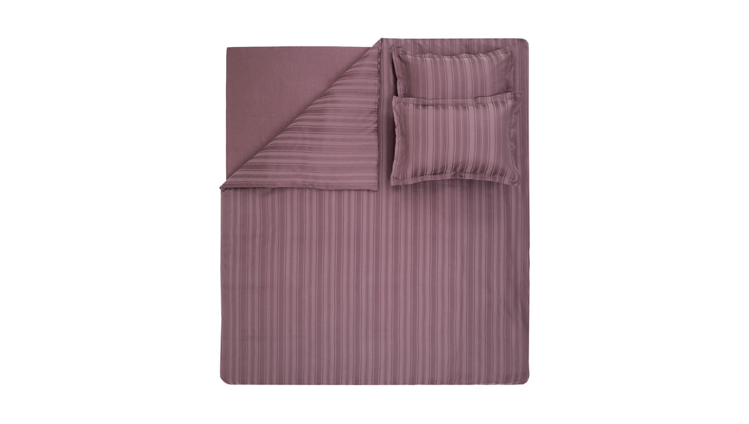 Shelly Jacquard Duvet Cover Set, with Bed Sheet, Bamboo Sateen, Purple, 200x220 cm