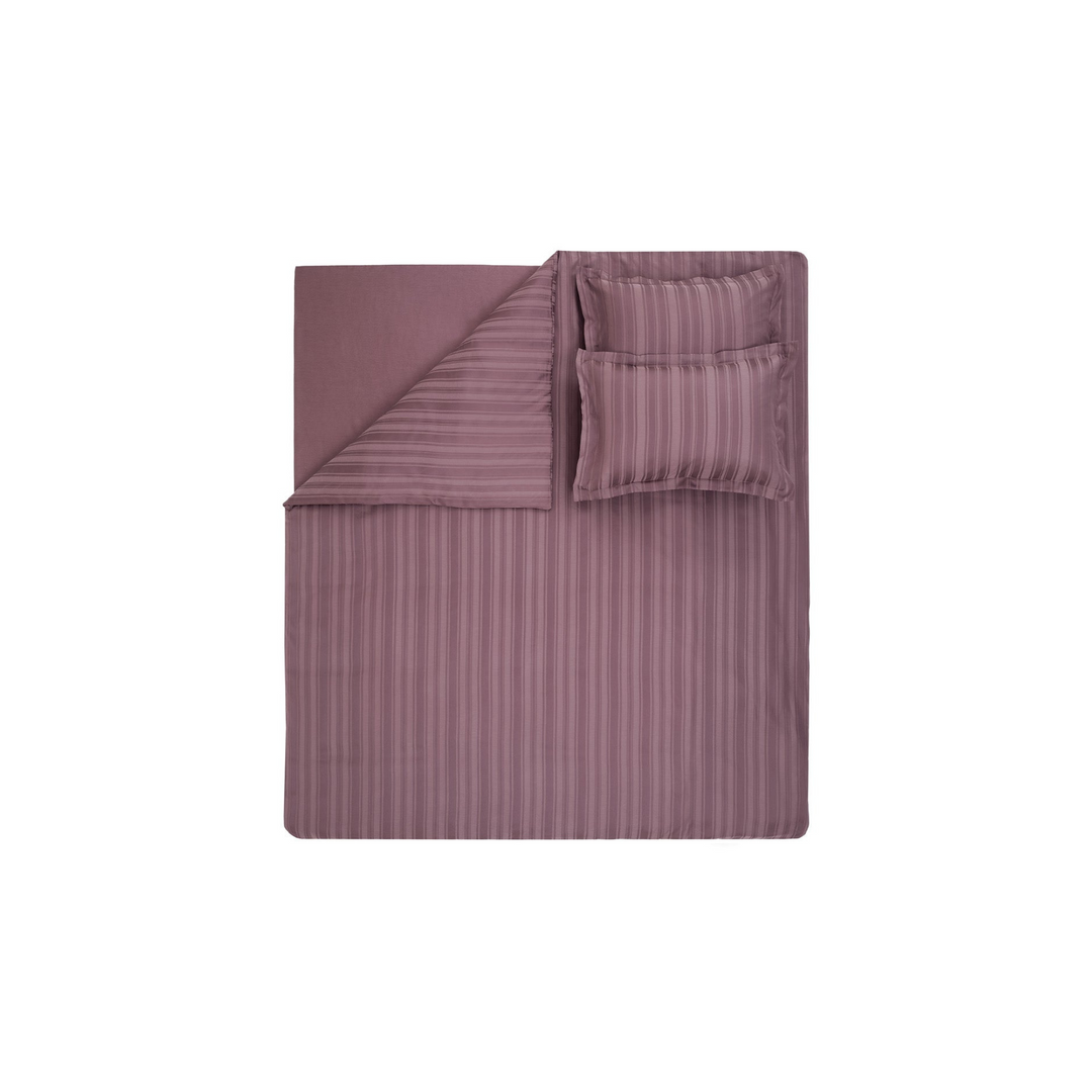 Shelly Jacquard Duvet Cover Set, with Bed Sheet, Bamboo Sateen, Purple, 200x220 cm