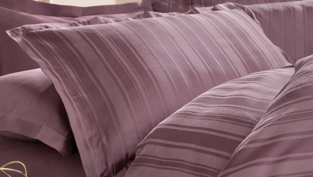 Shelly Jacquard Duvet Cover Set, with Bed Sheet, Bamboo Sateen, Purple, 200x220 cm