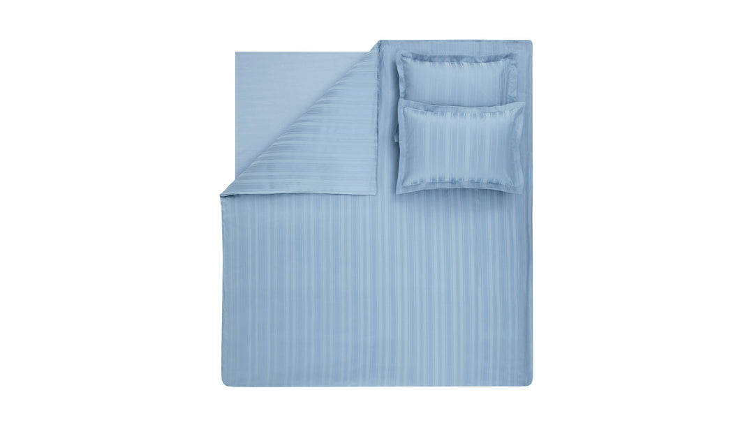 Shelly Jacquard Duvet Cover Set, with Bed Sheet, Bamboo Sateen, Blue, 200x220 cm