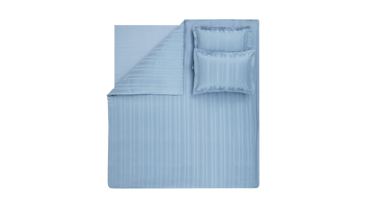 Shelly Jacquard Duvet Cover Set, with Bed Sheet, Bamboo Sateen, Blue, 200x220 cm