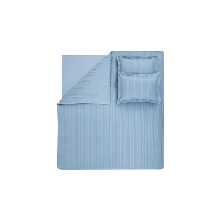 Shelly Jacquard Duvet Cover Set, with Bed Sheet, Bamboo Sateen, Blue, 200x220 cm