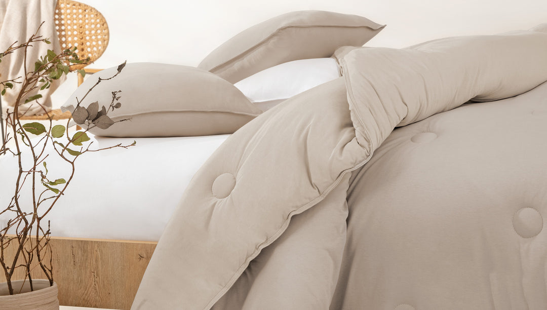 Lupa Soft Quilt, Combed Cotton, Beige, 300 g/m², 200x220 cm