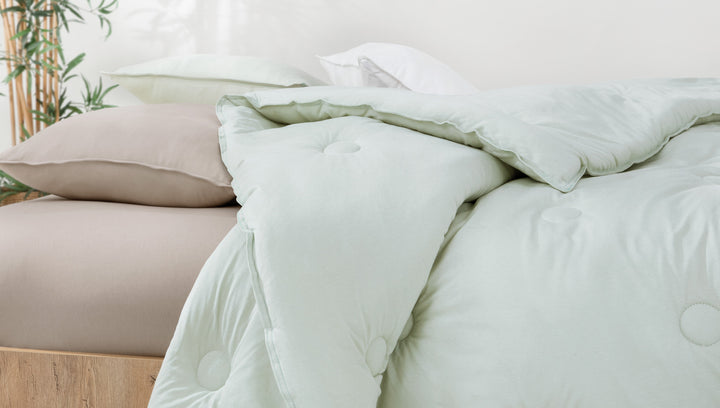 Lupa Soft Quilt, Combed Cotton, Light Green, 300 g/m², 200x220 cm