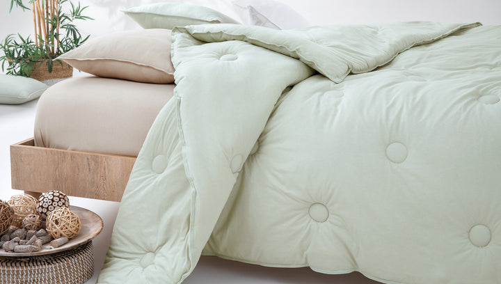 Lupa Soft Quilt, Combed Cotton, Light Green, 300 g/m², 200x220 cm