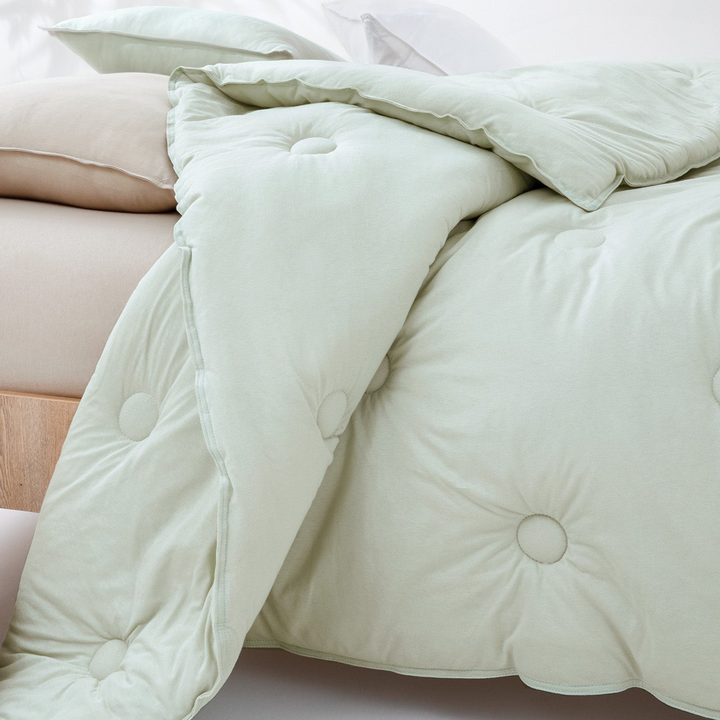 Lupa Soft Quilt, Combed Cotton, Light Green, 300 g/m², 200x220 cm