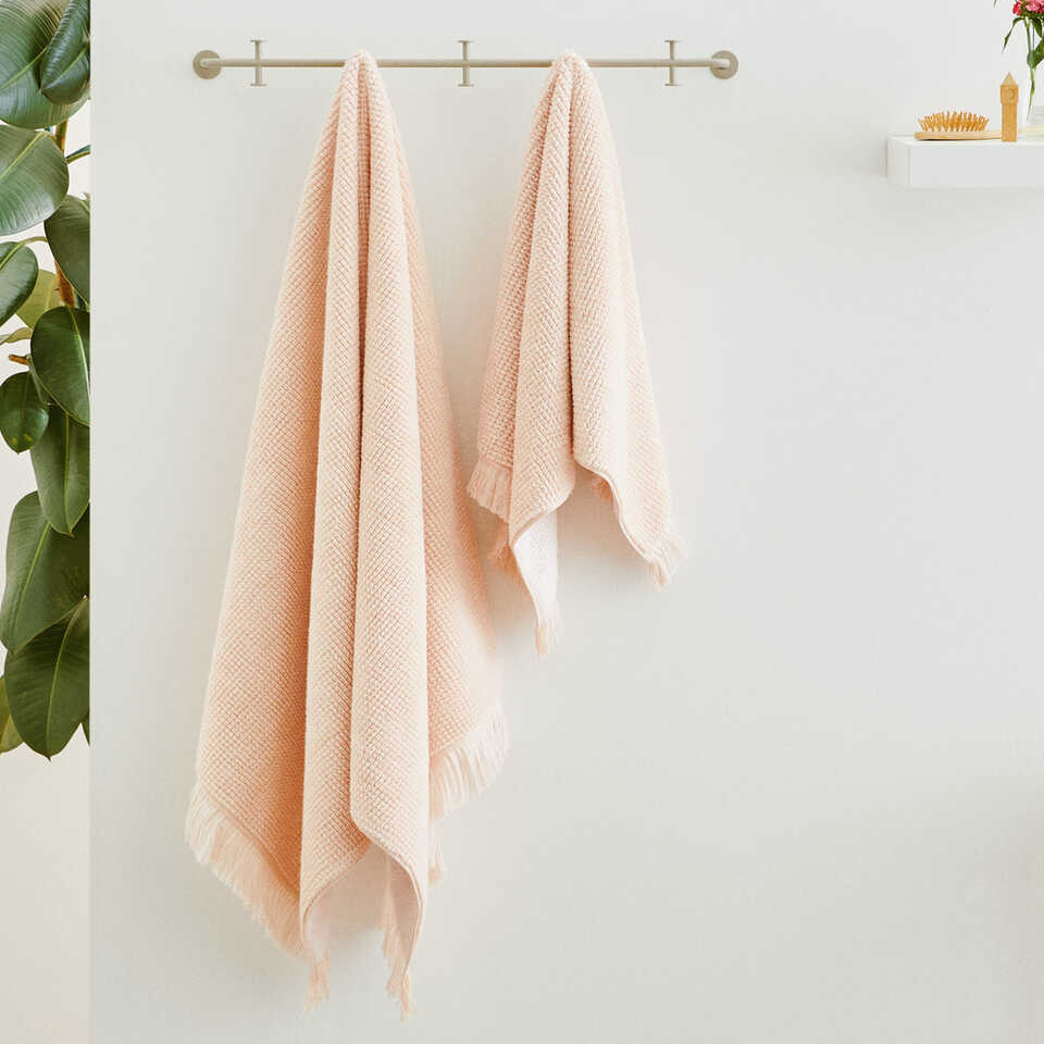 Terry Towel Plush, 100% Premium Cotton, Pink, 76x152 cm