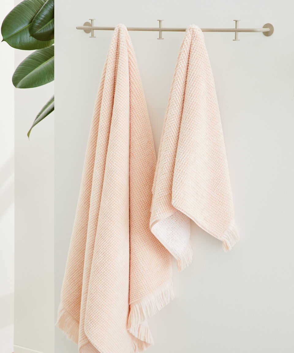 Terry Towel Plush, 100% Premium Cotton, Pink, 76x152 cm
