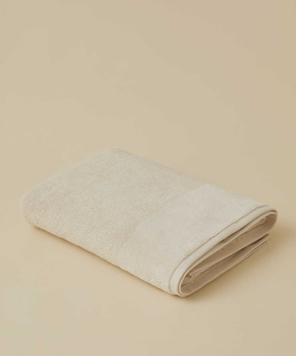 Organic Cotton Towel Sardes, Beige, 90x150 cm