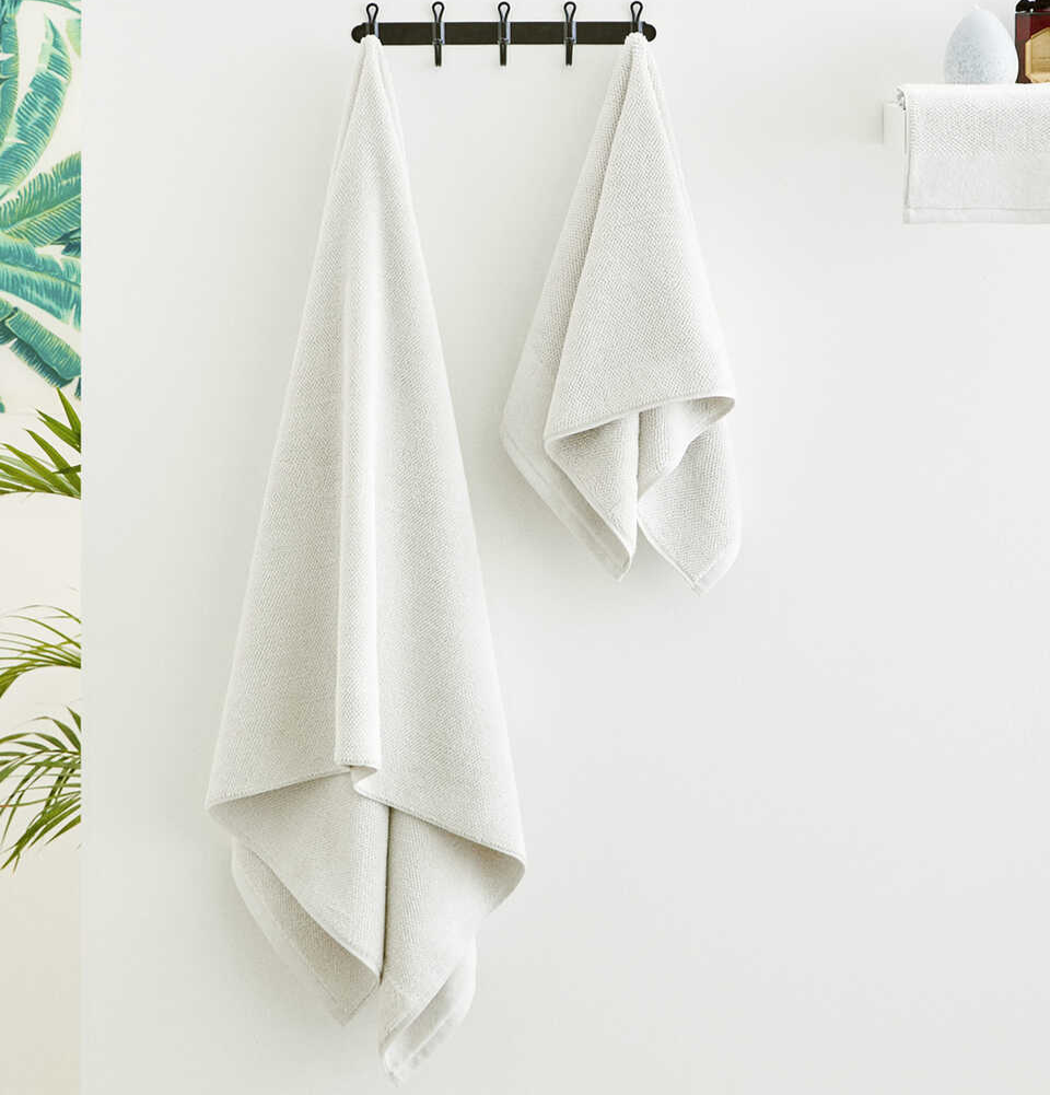 Organic Cotton Towel Sardes, White, 90x150 cm