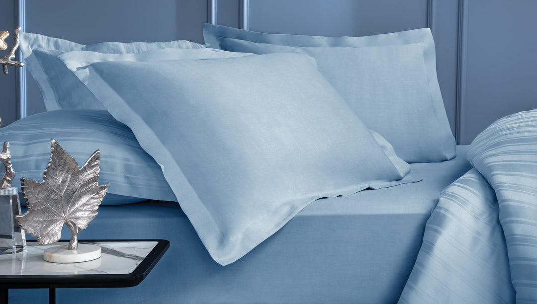 Shelly Maisy Fitted Sheet, Bamboo Sateen, blue, 180x200 cm