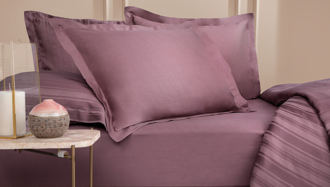 Shelly Maisy Fitted Sheet, Bamboo Sateen, purple, 180x200 cm