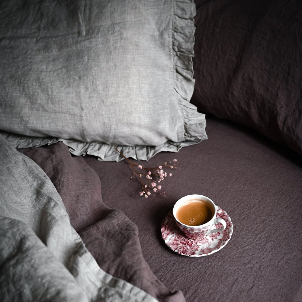 Ashes of Roses Linen Fitted Sheet, 90x200 cm, Linen Tales