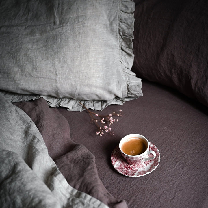 Ashes of Roses Linen Fitted Sheet, 90x200 cm, Linen Tales