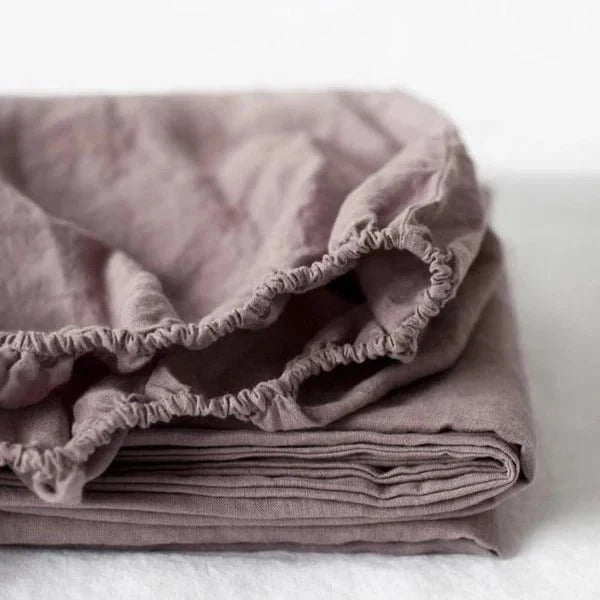 Ashes of Roses Linen Fitted Sheet, 90x200 cm, Linen Tales