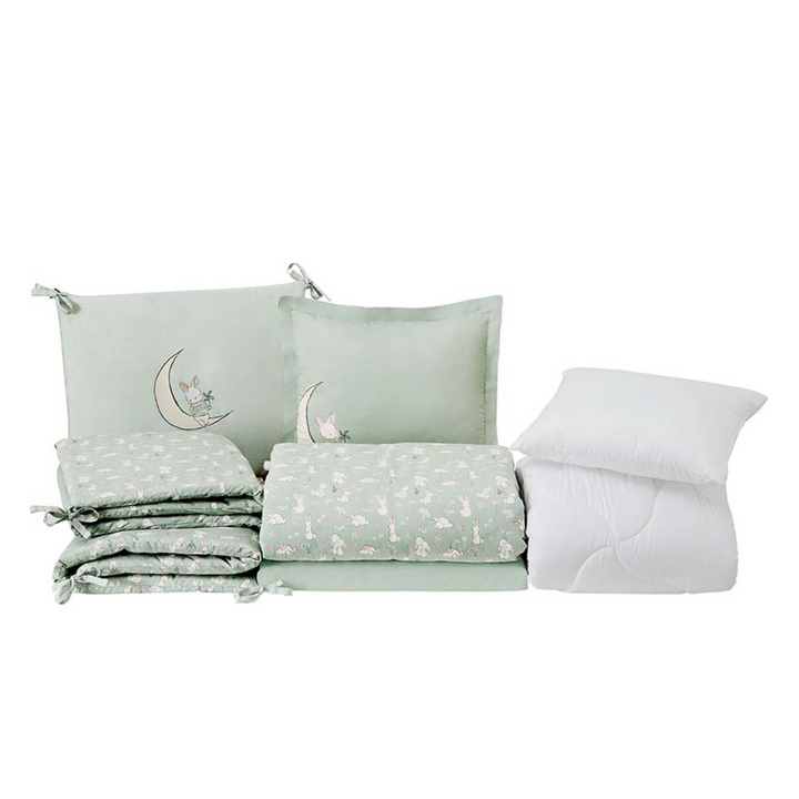 Rabbit Baby Sleep Set, 100% Cotton, 8 pieces set