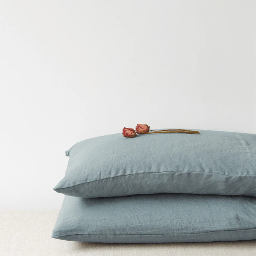 Blue Fog Linen Pillowcase, 40x40 cm, Linen Tales