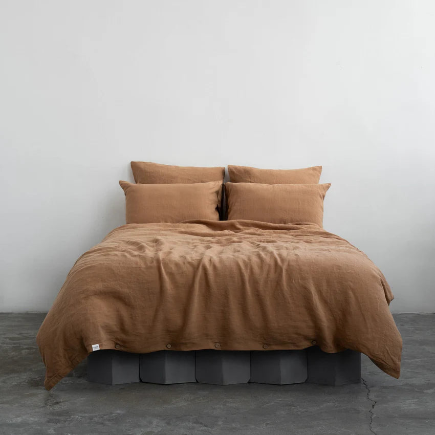 Camel Linen Duvet Cover Set, 140x200 cm, Linen Tales