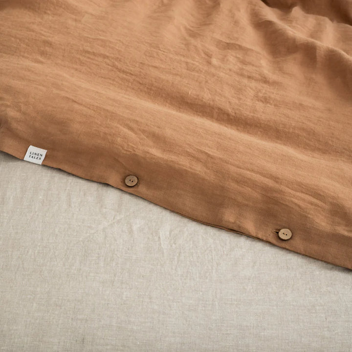 Camel Linen Duvet Cover Set, 140x200 cm, Linen Tales