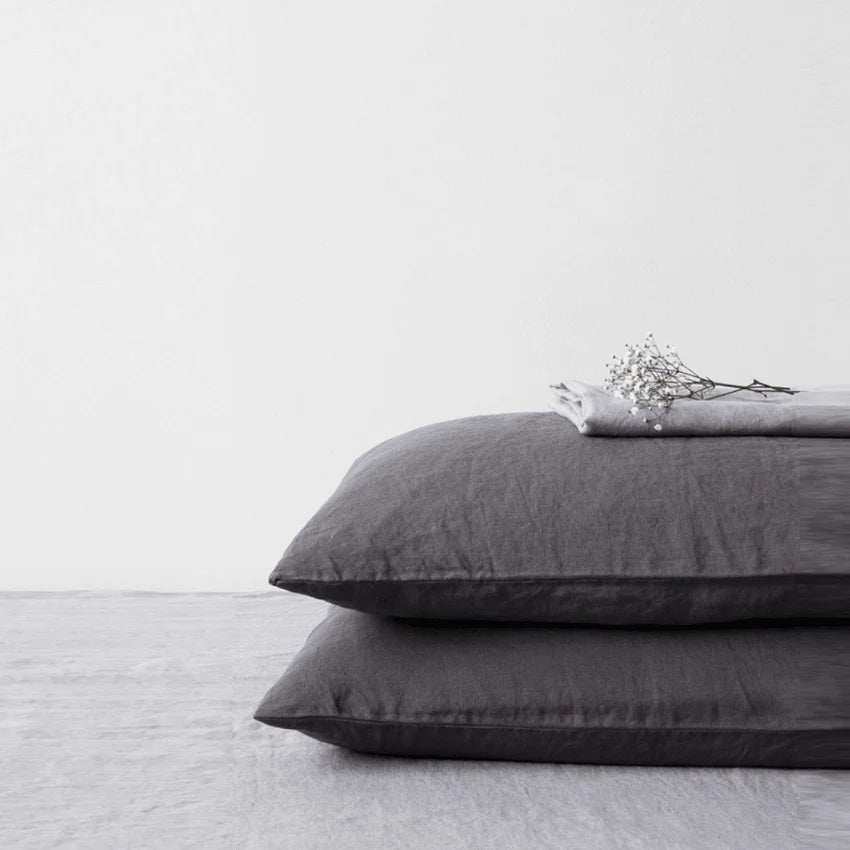 Dark Grey Linen Pillowcase, 40x40 cm, Linen Tales