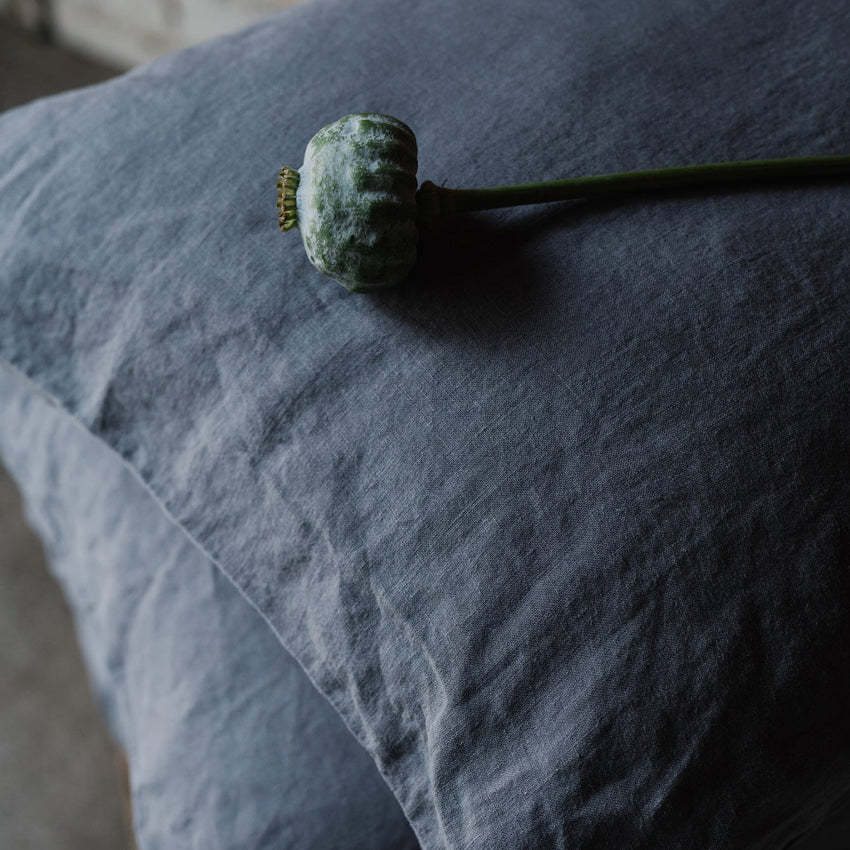 Dark Grey Linen Pillowcase, 40x40 cm, Linen Tales