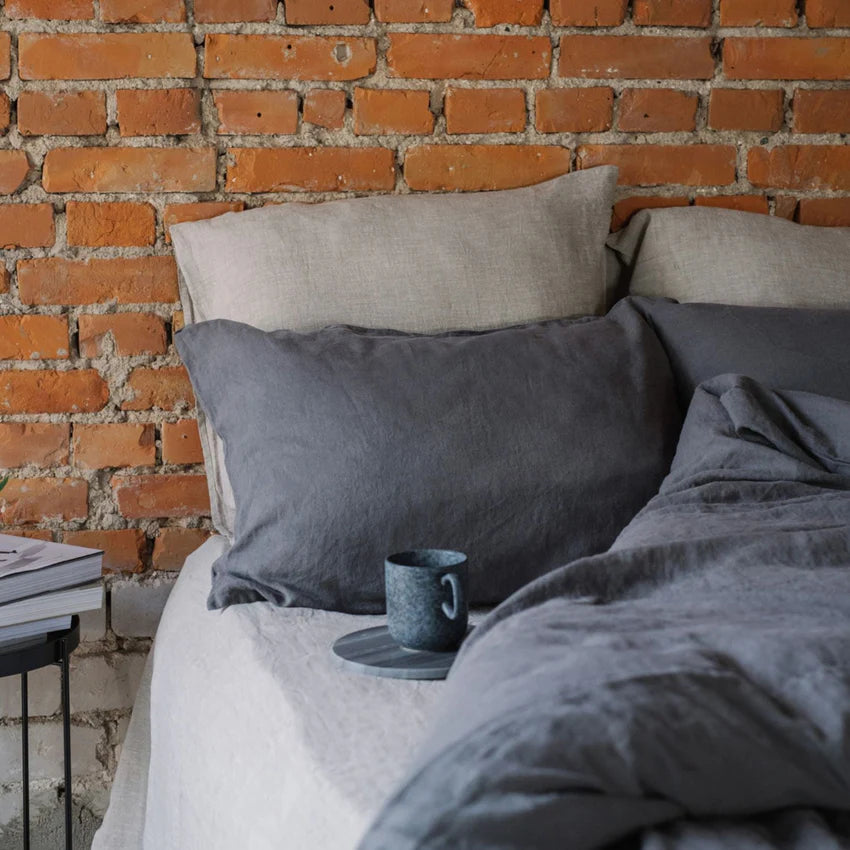 Dark Grey Linen Pillowcase, 40x40 cm, Linen Tales