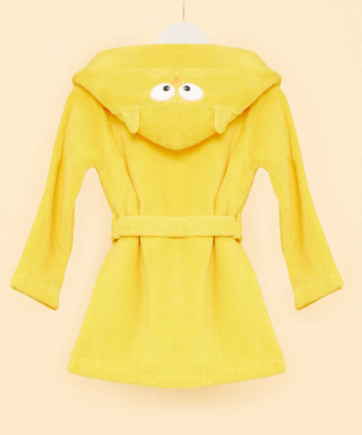 Organic Kids Bathrobe Owl, 100% Organic Cotton, orange, age 2-4
