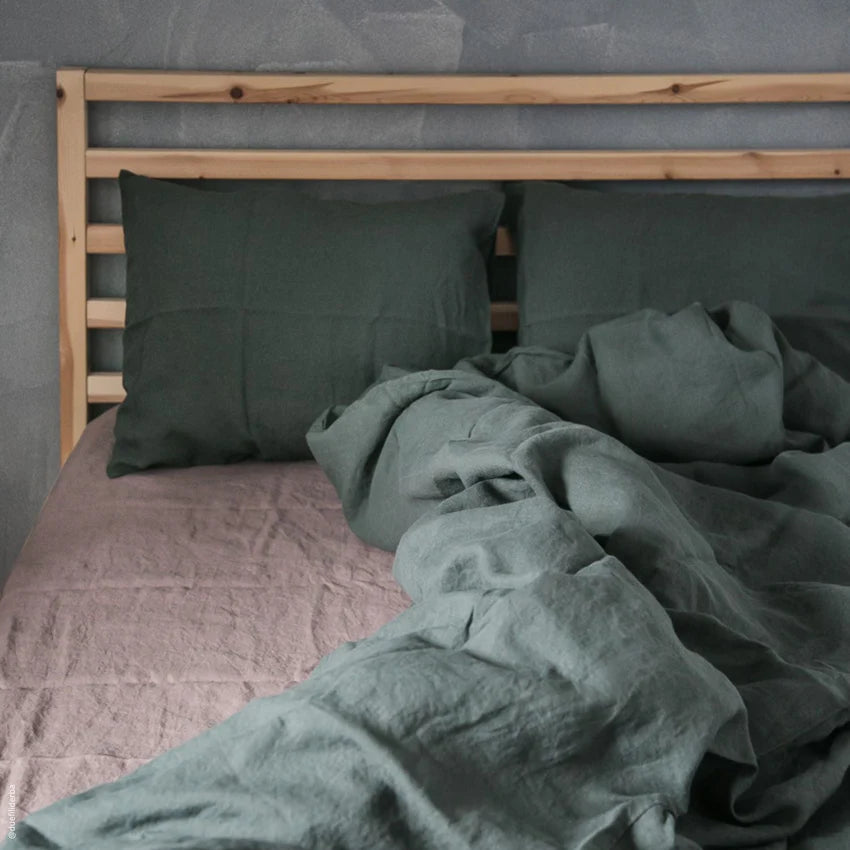 Forest Green Linen Pillowcase, 40x60 cm, Linen Tales