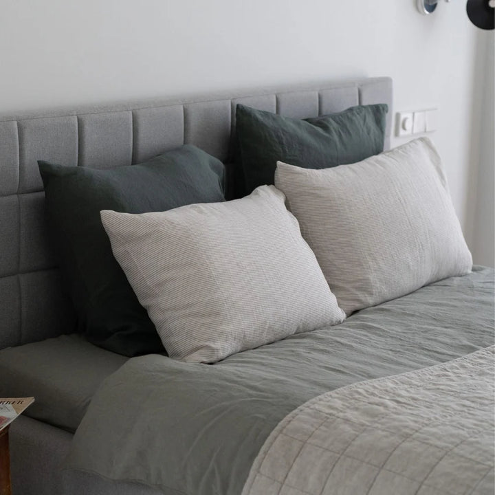 Forest Green Linen Pillowcase, 40x60 cm, Linen Tales