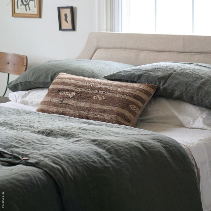 Forest Green Linen Pillowcase, 40x60 cm, Linen Tales