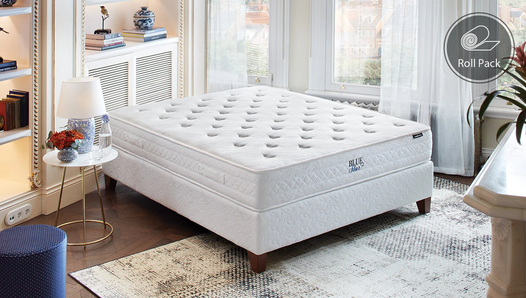 Blue Star Roll Pack Mattress, Hard, Pocket Spring, Double-Sided/Thermoregulatory, 200x200 cm