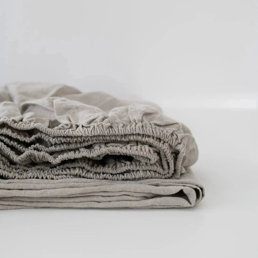 Natural Linen Fitted Sheet, 140x200 cm, Linen Tales
