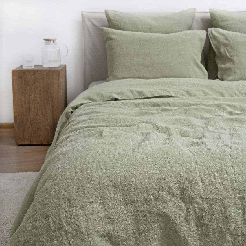 Sage Linen Duvet Cover Set, 140x200 cm, Linen Tales