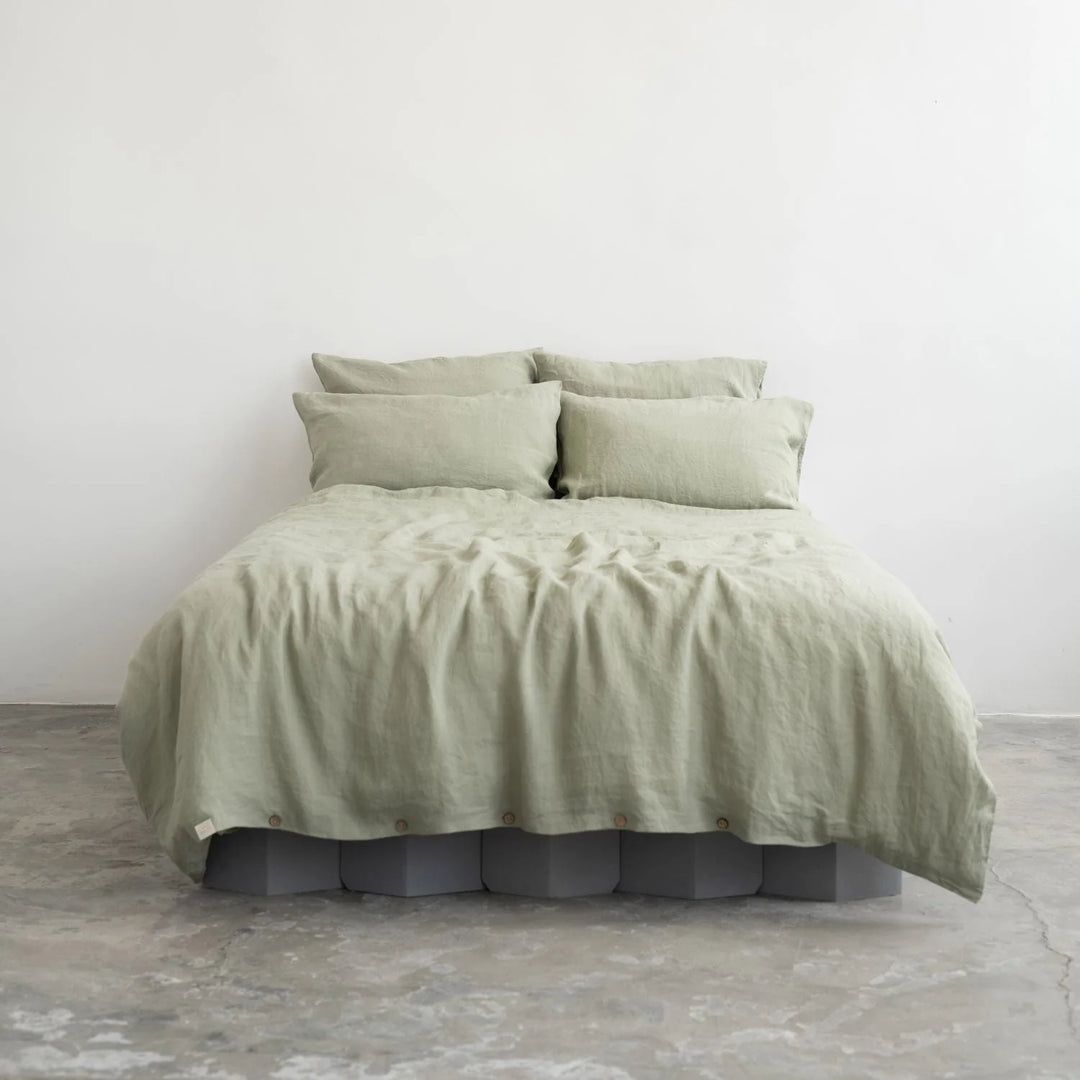 Sage Linen Duvet Cover Set, 140x200 cm, Linen Tales