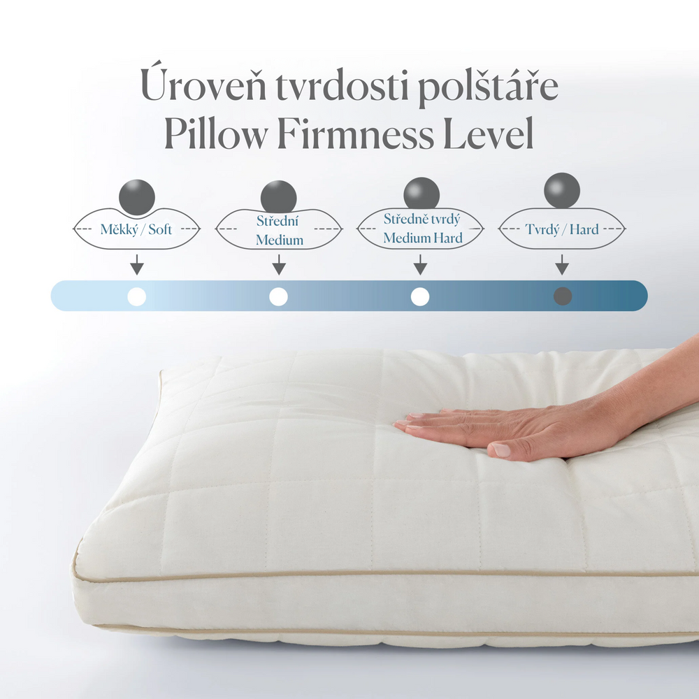 Organic Cotton Pillow Sova, 100% Cotton Filling, 1000 g, 50x70 cm