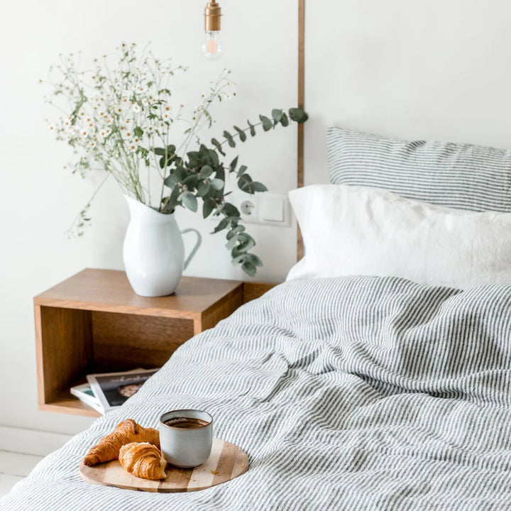 Thin Black Stripes Linen Pillowcase, 60x80 cm, Linen Tales