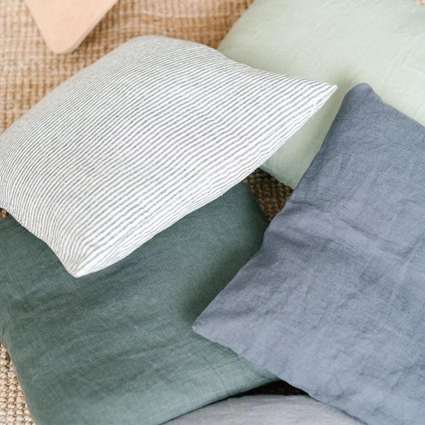 Thin Black Stripes Linen Pillowcase, 60x80 cm, Linen Tales