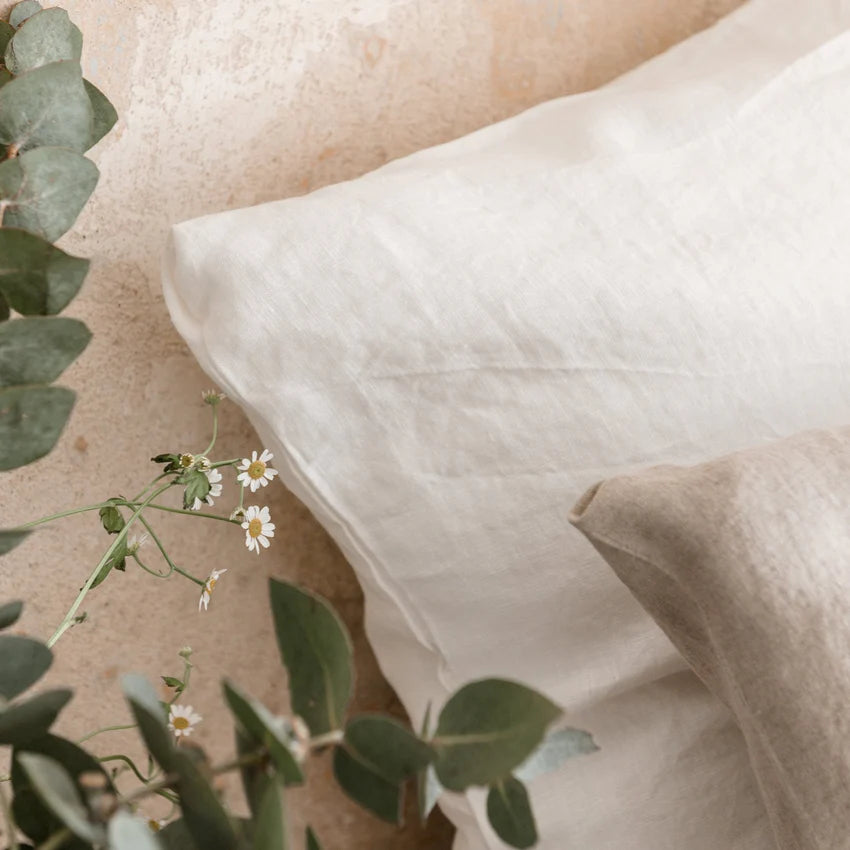 White Linen Pillowcase, 60x80 cm, Linen Tales